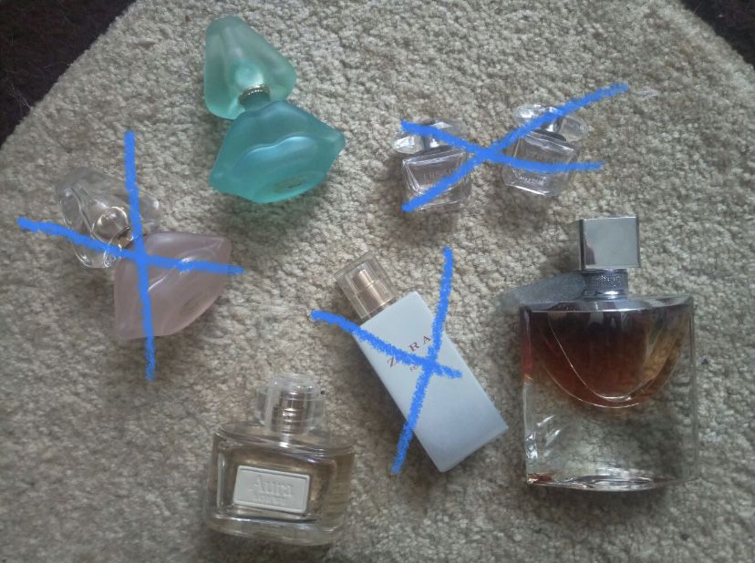 Loewe aura, Zara, Salvador Dali, Versace Cristal,Lancome la vie est be