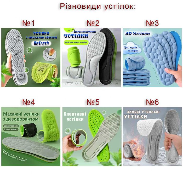 Амортизуючі устілки⤵️ Комфортно-точково-масажні устілки