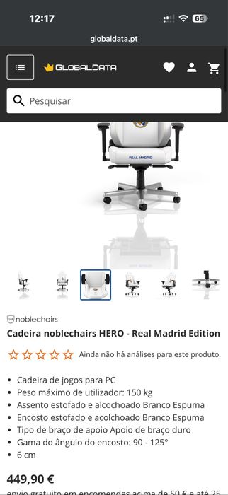 Cadeira Gaming Real Madrid