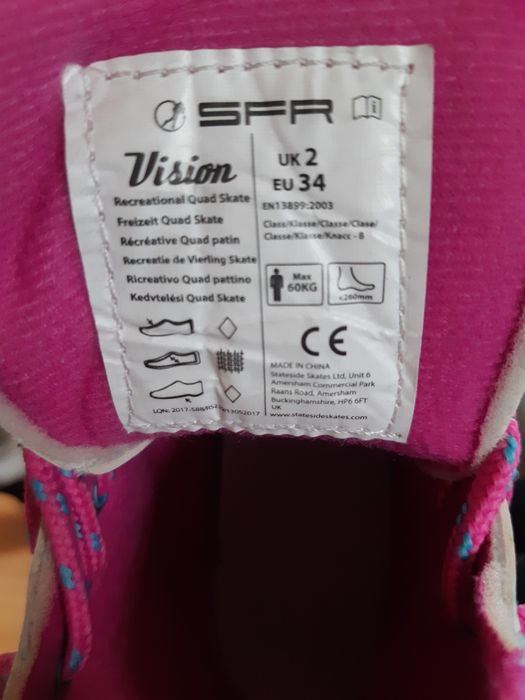 Wrotki SFR Vision rozm. 34