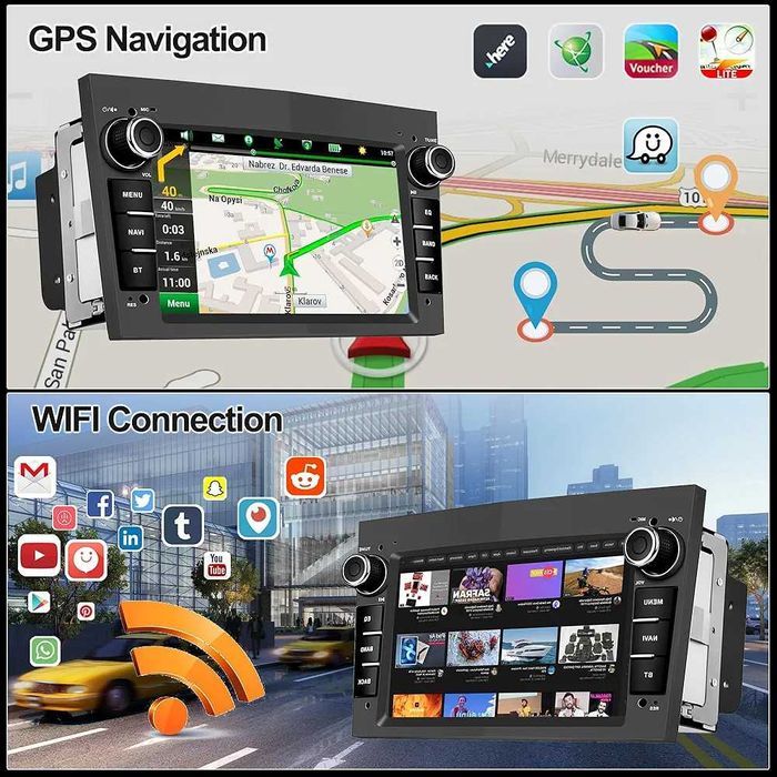 Auto Radio android com carplay 2Gb Ram + 64 Gb Memória