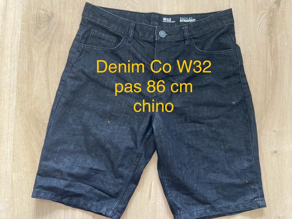 Denim Co W32  krótkie spodenki spodnie czarne jeansy dżinsy