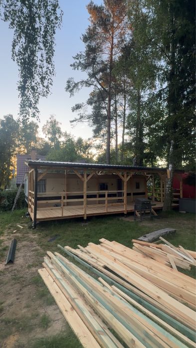Drewniana Zabudowa kempingu, konstrukcje drewniane