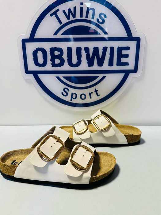 Lee Cooper klapki białe damskie z klamrami 40 - 41