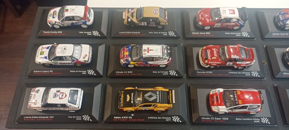 Coleção de carros miniatura rally