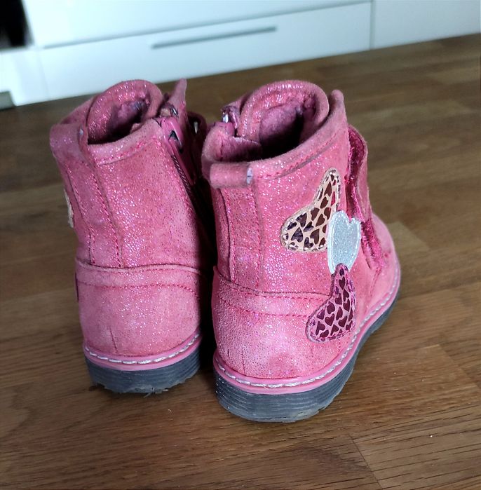 Buty zimowe skórzane, kozaki Lasocki Kids, skóra naturalna, różowe 22