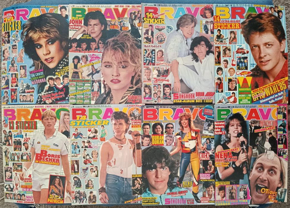 8 Revistas BRAVO ( anos 80 ) lote dourado