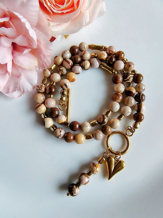 Naszyjnik z jaspisu cappuccino