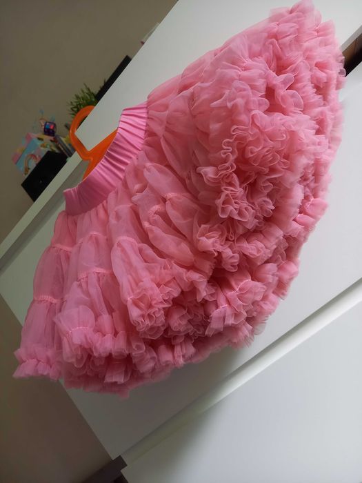 Spódniczka Tutu 122-134 pudrowy róż piękna obszerna jak Nowa
