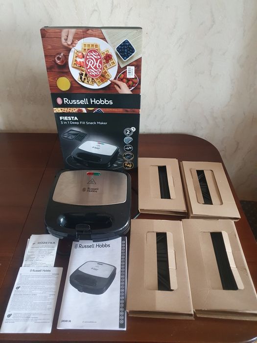 Вафельница Russell Hobbs Fiesta, бутербродница, мультемейкер 3 в 1