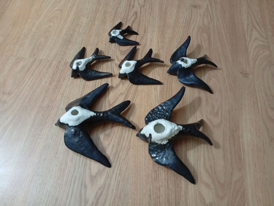 Conjunto 6 Andorinhas Cerâmicas