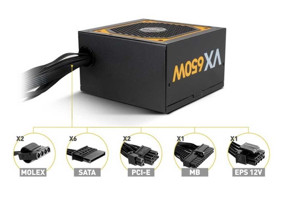 Fonte de alimentação para PC - NOX Urano VX 650W 80 Bronze 120MM PWM
