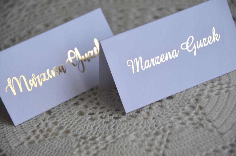 Winietki weselne pozłacane złote glamour