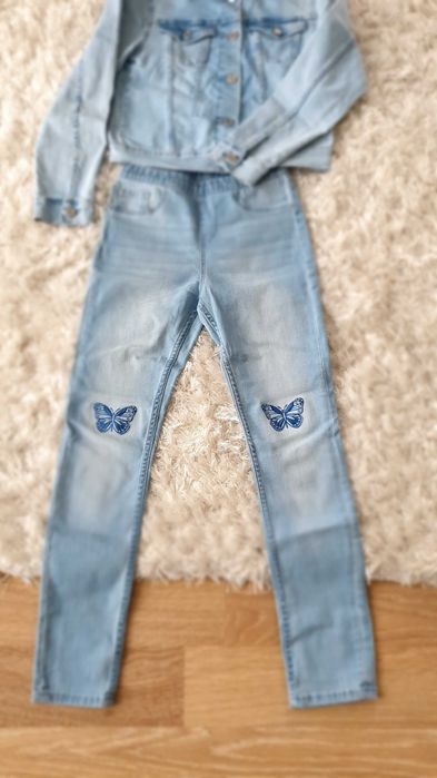 Spodnie jeansowe dziewczęce h&m r.140