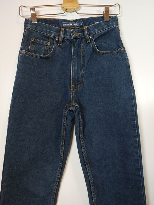 Granatowe jeansy 32/XXS stress jeans straight proste jeansy dżinsy 34