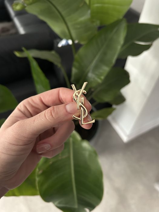YSL złota broszka 4 cm nowa
