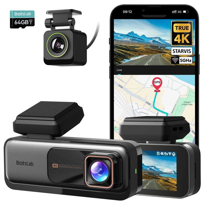BOTSLAB G980H Wideorejestrator Samochodowy 4K GPS WiFi KameraPrzód+Tył ADAS