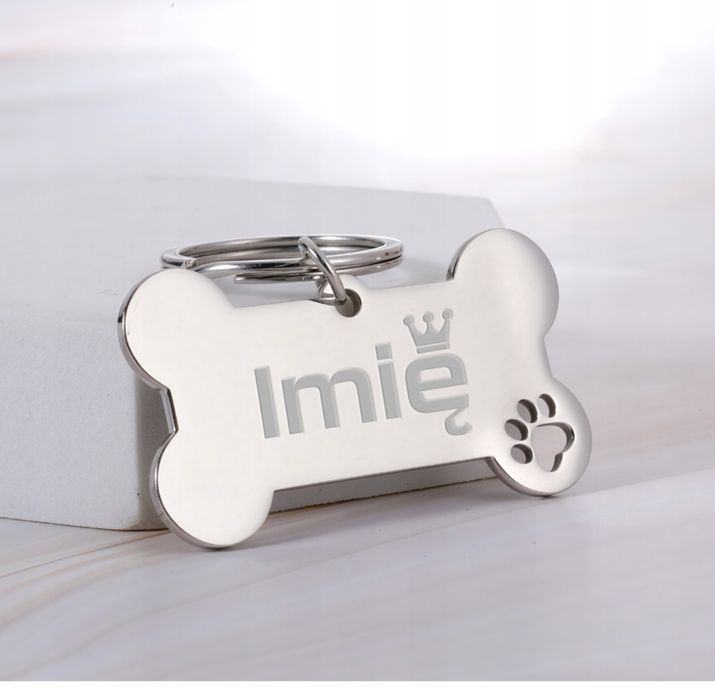 Adresówka, identyfikator kość odcienie szarości, srebrny 20szt czyste