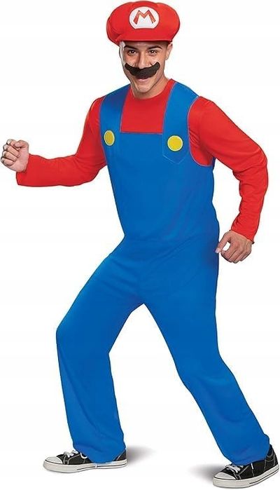 Disguise Męski kostium Mario Przebranie Kapelusz Rozm L