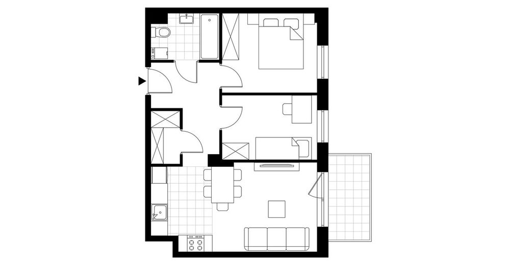 3-pokojowe mieszkanie 48m2 + balkon Bezpośrednio