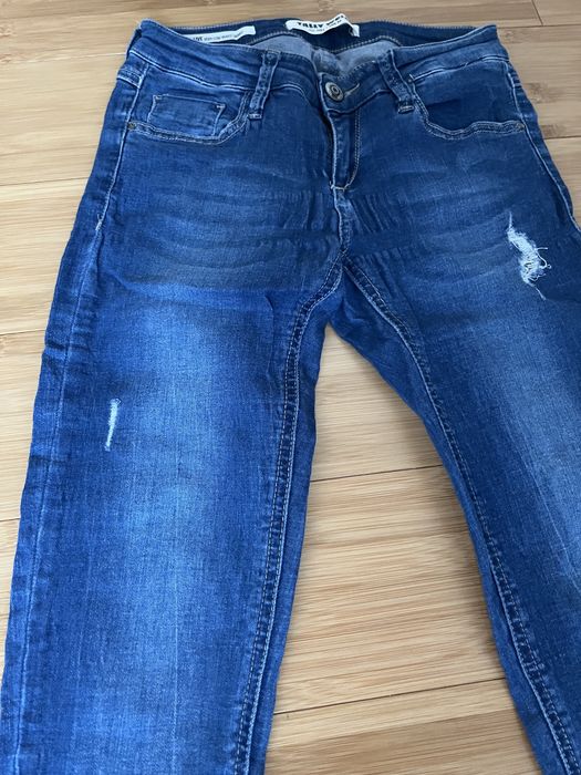 Spodnie jeansowe z przetarciami tally weijl 34