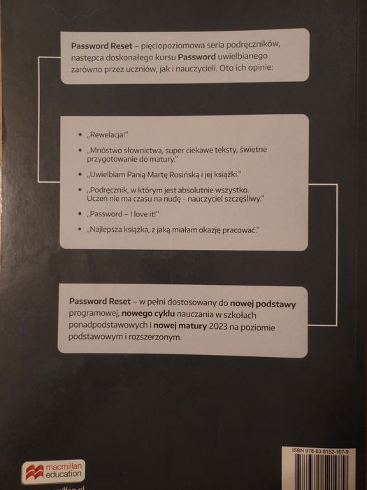 Password Reset B2 podręcznik