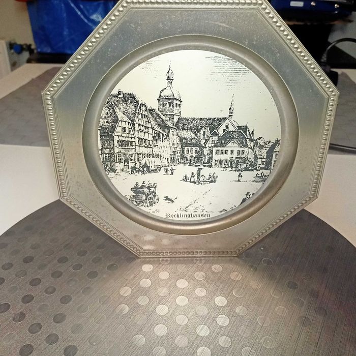 Obrazek Wiszący Metalowy z Widokiem Starego Miasta Recklinghausen