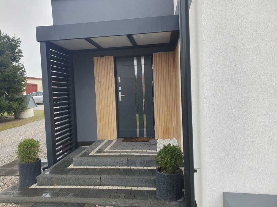 Taras przydomowy Z18 ! DREWNIANE Zadaszenie nad drzwiami!