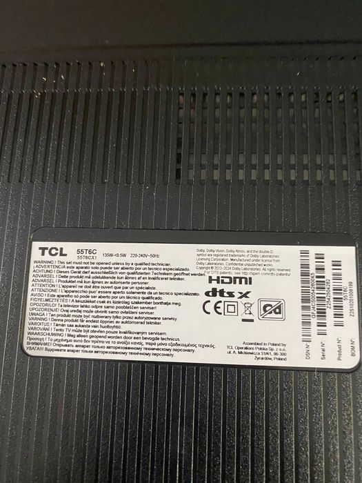 Zasilacz TV TCL PW.A100W2.772 | G0504-000417 310mA 55T6C Sprawny