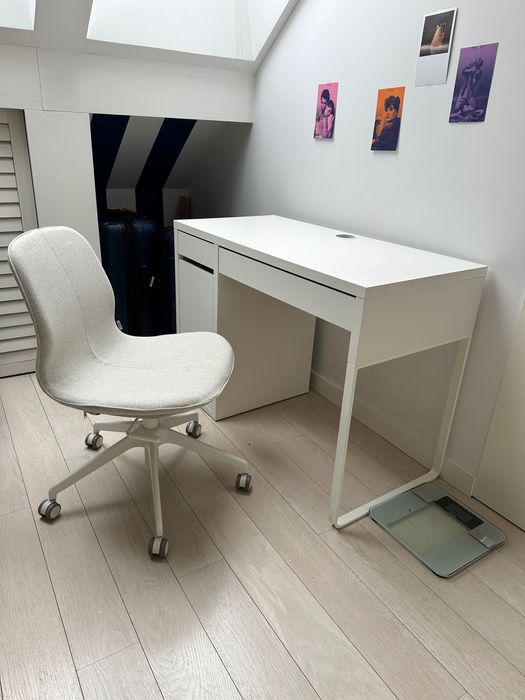 Biurko IKEA białe z szufladą i szafką — dobry stan