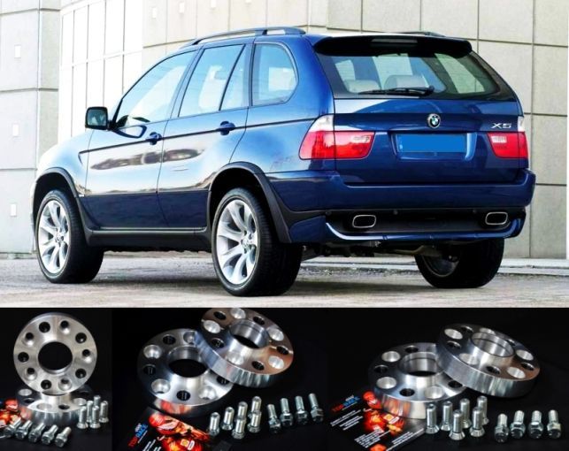 DYSTANSE do poszerzenia osi BMW X5 E53 E70 X6-10,15,20,25,30mm+ŚRUBY