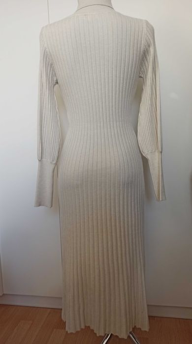 Sukienka z golfem sweterkowa prążek