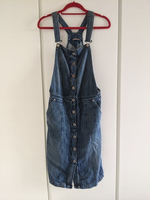 Tommy Hilfiger Denim spodnica na szelkach ,ogrodniczka, jeans rozm 38