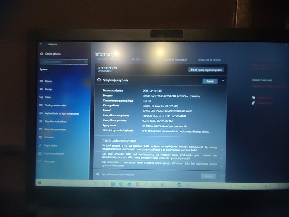Laptop Fujitsu lifebook E