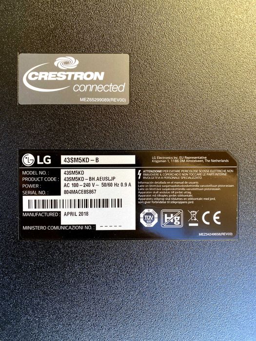LG 43SM5KE Monitor profissional  Digital Em Painel Flat