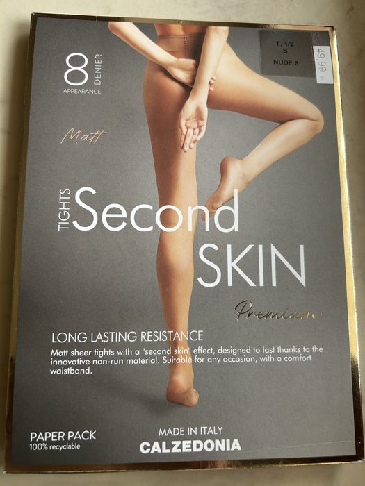 Niewidoczne, komfortowe rajstopy 8 den kolor bardziej opalony  Matt Second Skin Calzedonia, seria Premium