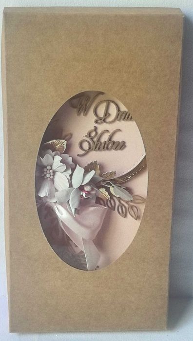 Ręcznie robiona kartka ślubna z pudełkiem 3D W Dniu Ślubu personalizacja
