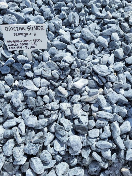 Otoczak Silver szary grecki kamień ozdobny rabaty opaski Kamienie ogrodowe akwarystyka