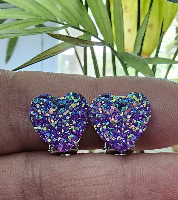 Klipsy dla dziewczynki serduszka handmade