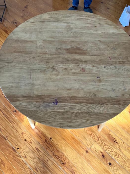 Mesa em carvalho 100x100cm extensivel para 100x130