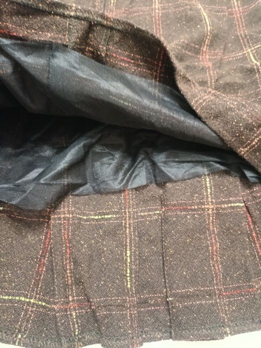 Spódniczka spódnica vintage brązowa w kratę vintage  XS /s