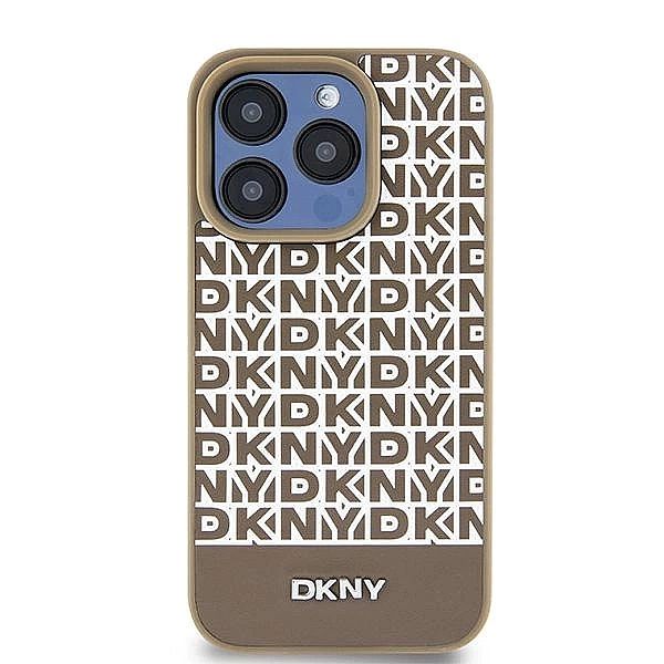 Etui DKNY Leather Printed Pattern Metal Logo MagSafe na iPhone 15 / 14