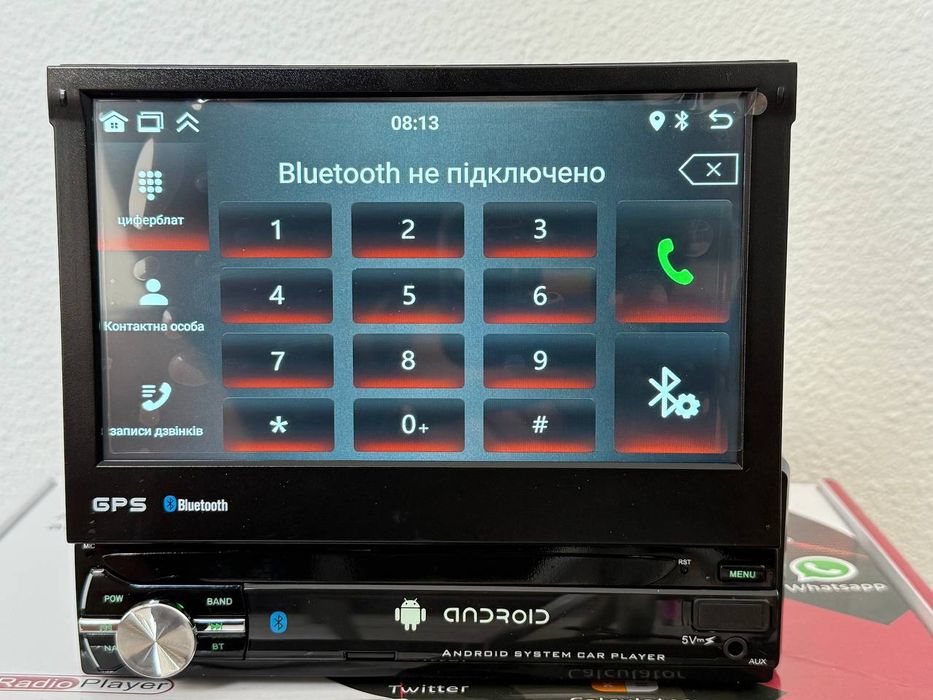 Автомагнитола 1Din 2/32gb с Carplay и Android Auto с выдвижным экраном