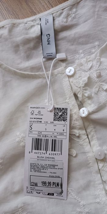 Biała nowa z metką  koszula damska r.S