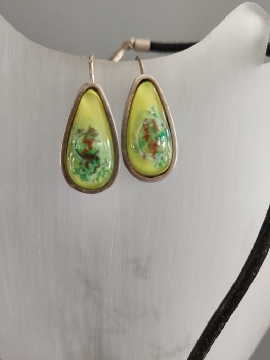 Colar e brincos prata artesanal