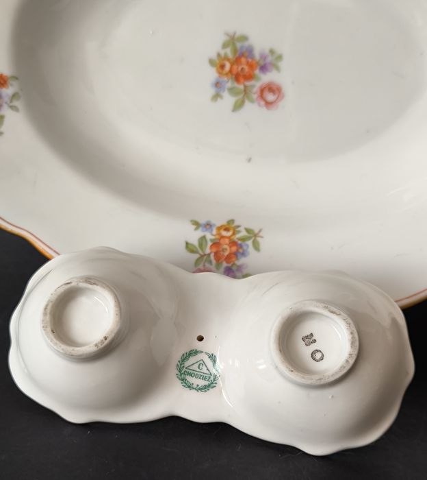 Półmisek + kabaret Chodzież piękna stara porcelana