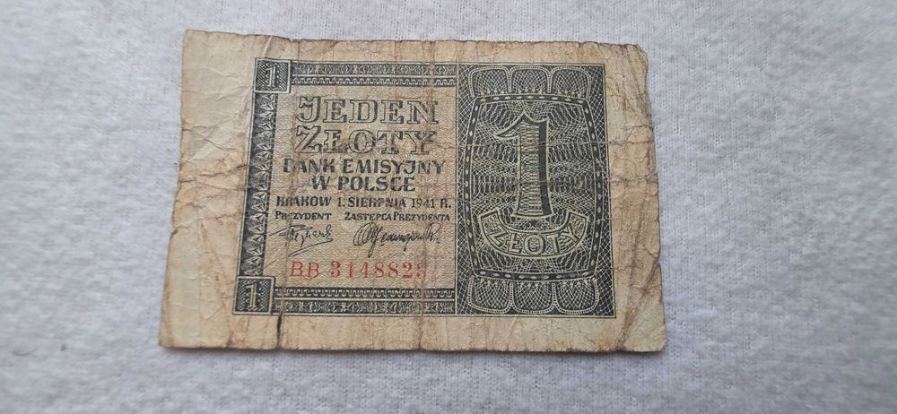 Banknoty Polska-zestaw 3 szt. (1940 & 1941) 1,10,20 złotych