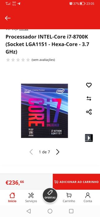 Bundle de Processador i7, 16gbRAM e Motherboard z390 topo gama