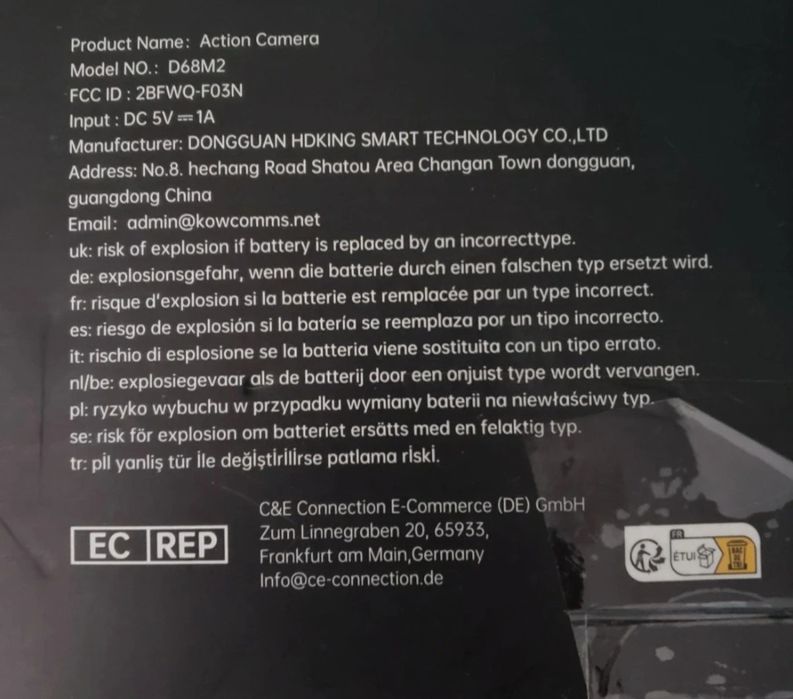 Câmera de ação subaquática 4K 60FPS - À prova d'água, vlogging, gravaç