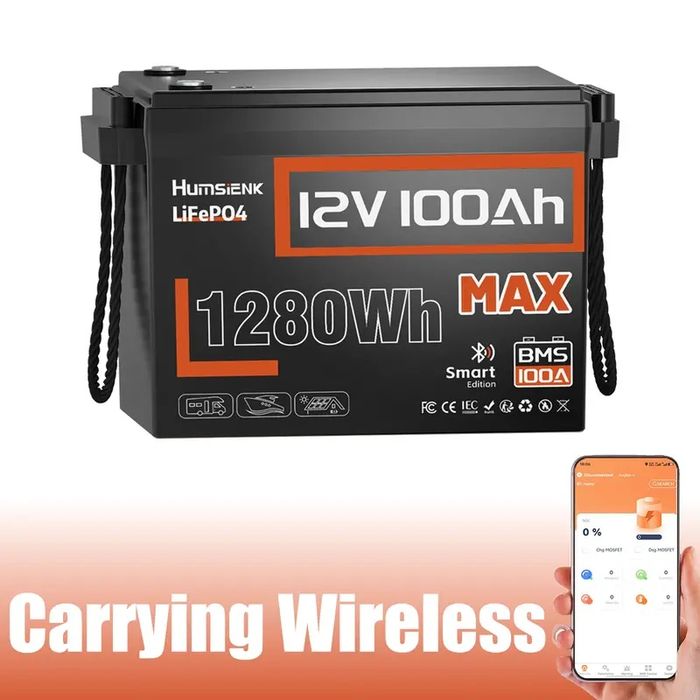 Akumulator LiFePo4 12V 100Ah !!! BMS 110A !!!  Humsienk Bluetooth